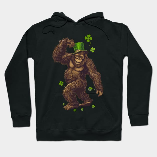 Bigfoot Leprechaun St Patricks Day Hoodie by Wintrly